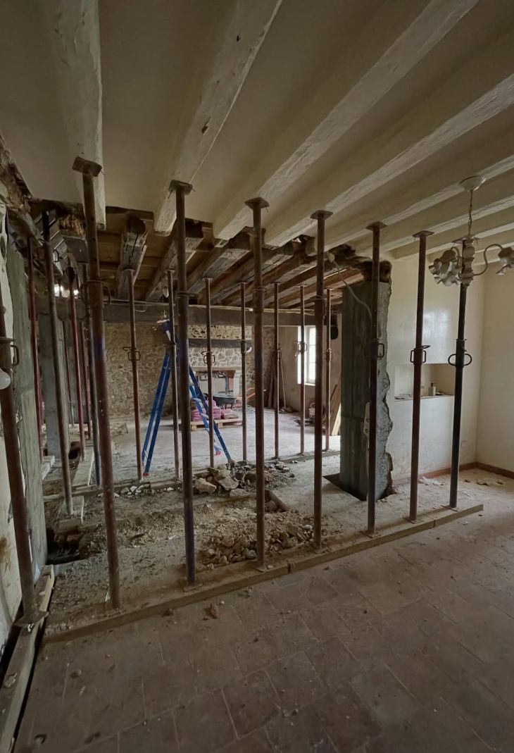 Chantier : étaiement avant ouverture