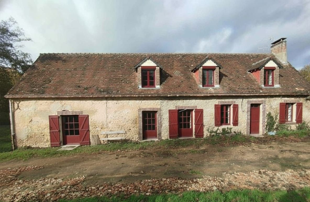Façade avant de la longère — projection du projet de rénovation