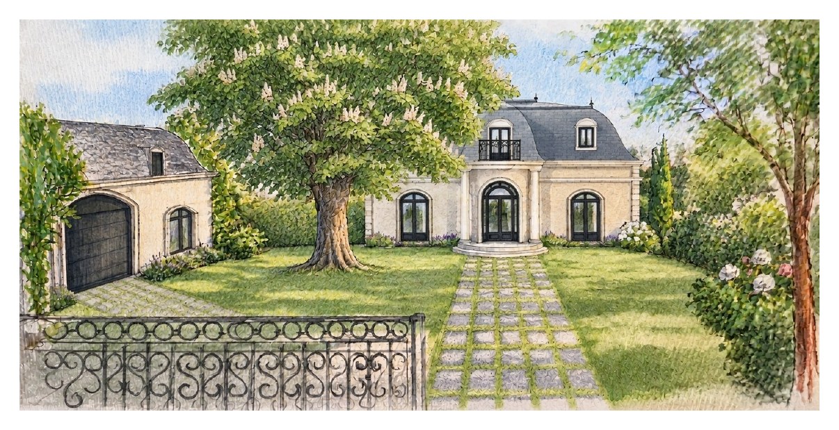 Insertion paysagère à l'aquarelle