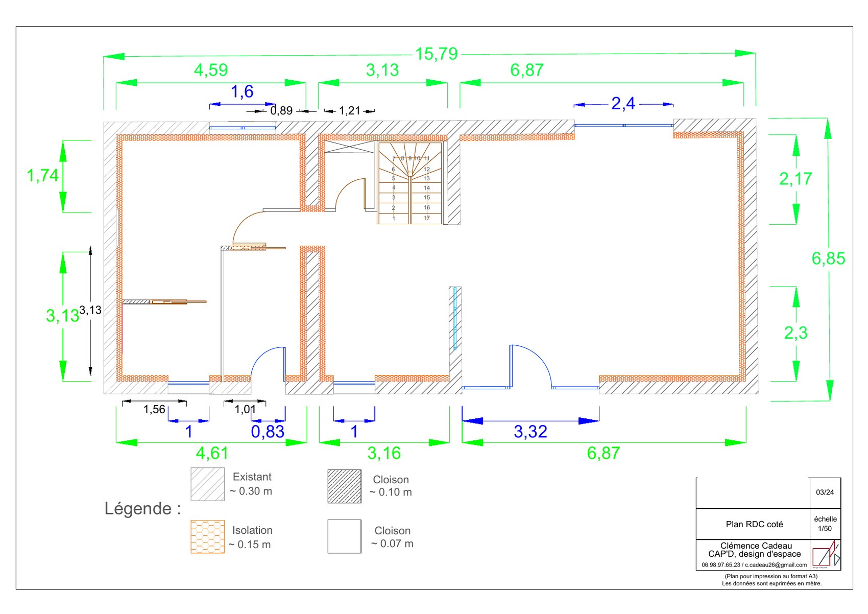 Plan coté du rez-de-chaussée