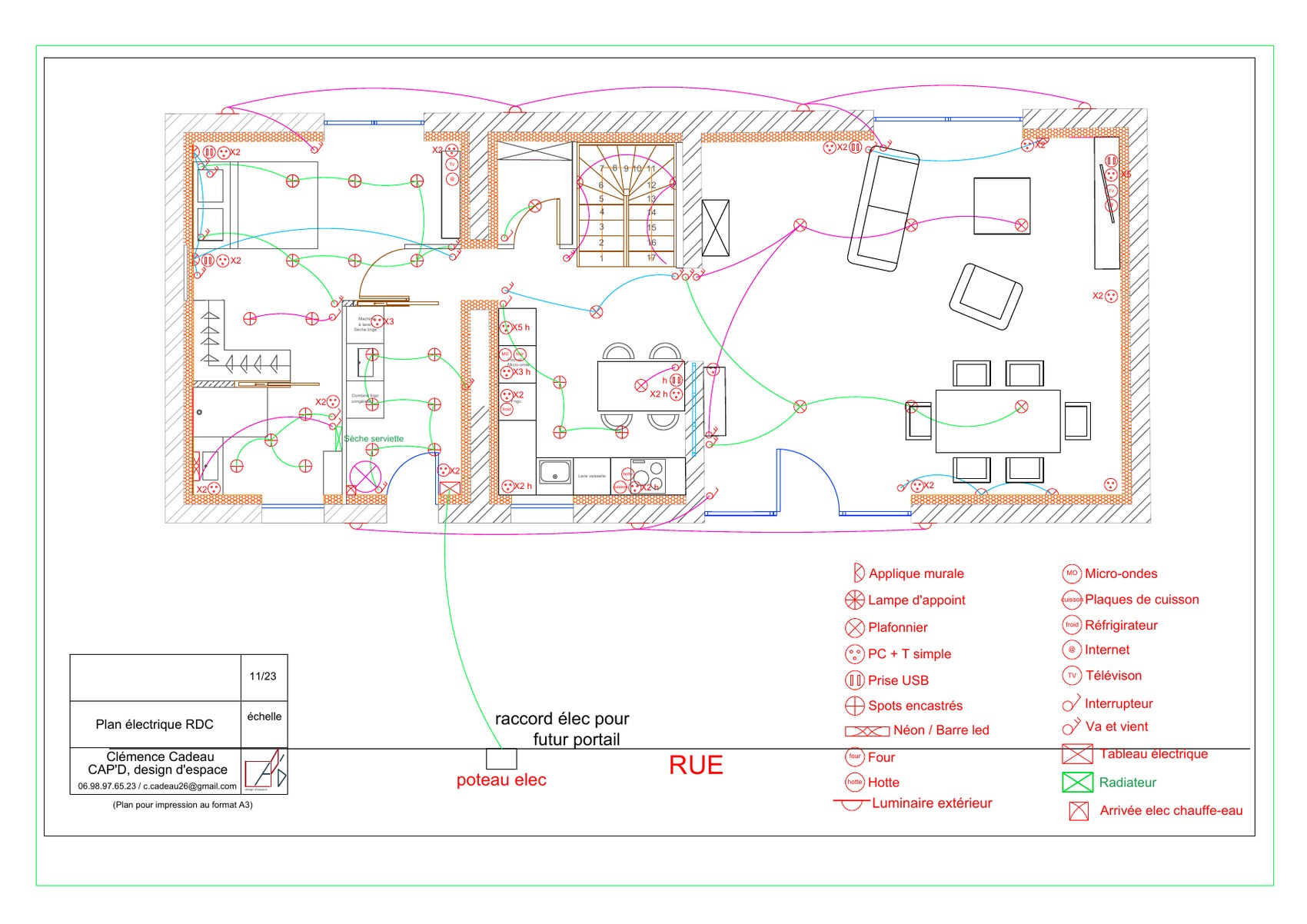 Plan électrique du rez-de-chaussée