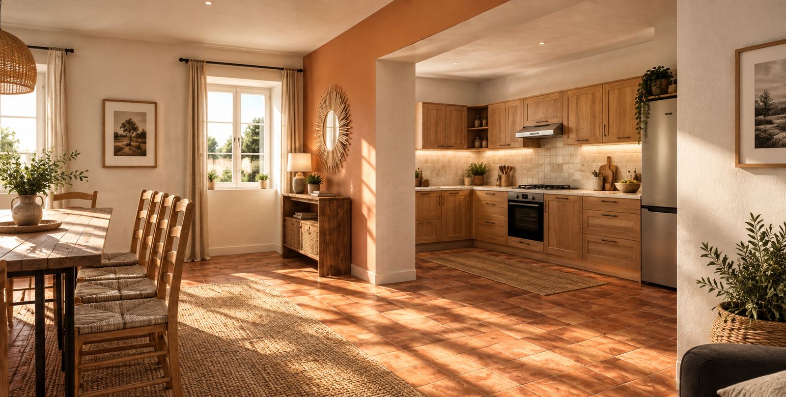 Rendu d'ambiance 3D de la cuisine