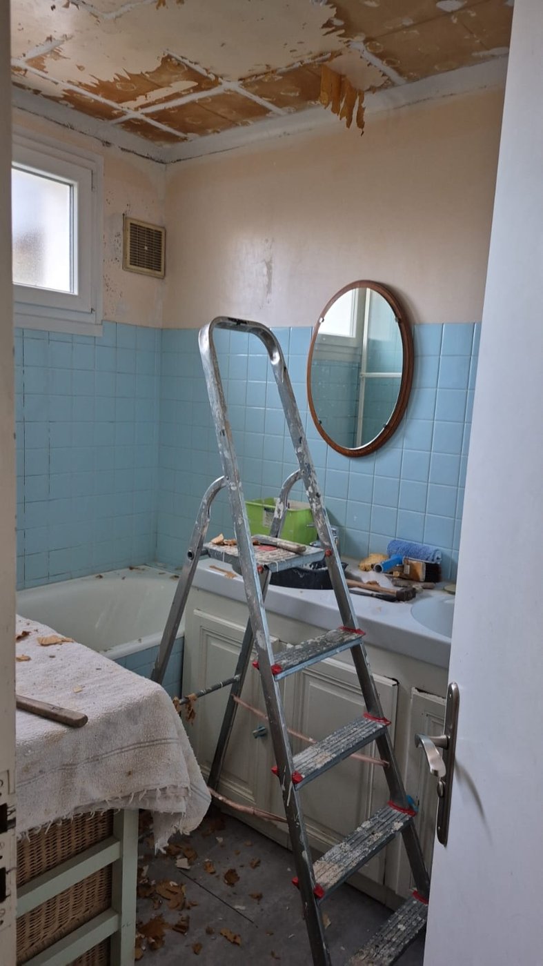 Salle de bain pendant les travaux